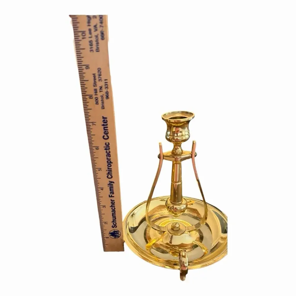 VTG 2 Baldwin Brass SWINGING GIMBAL Self Leveling Chamberstick Holder 7”x6” READ